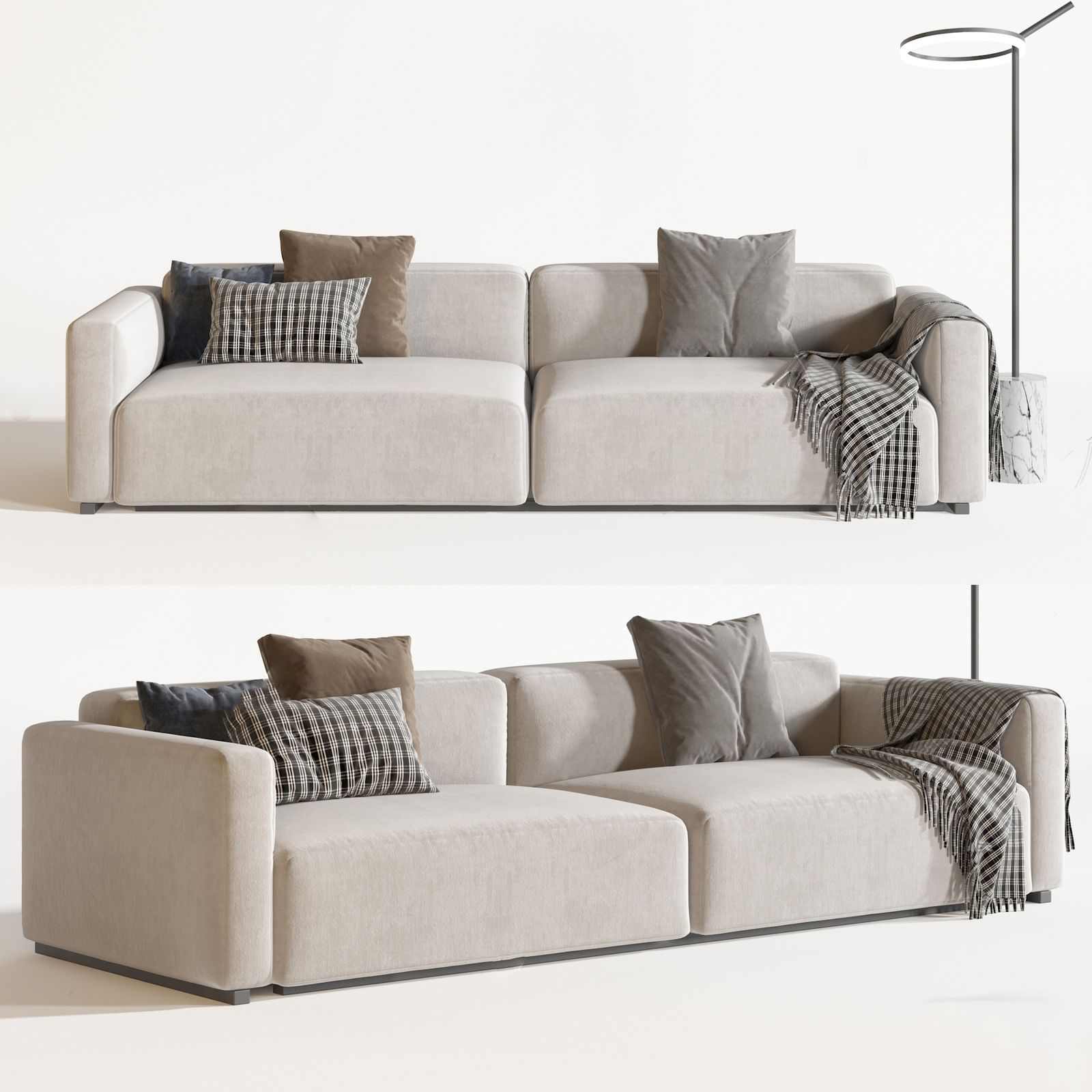 Modern Two-Seat Sofa 3d Model pro