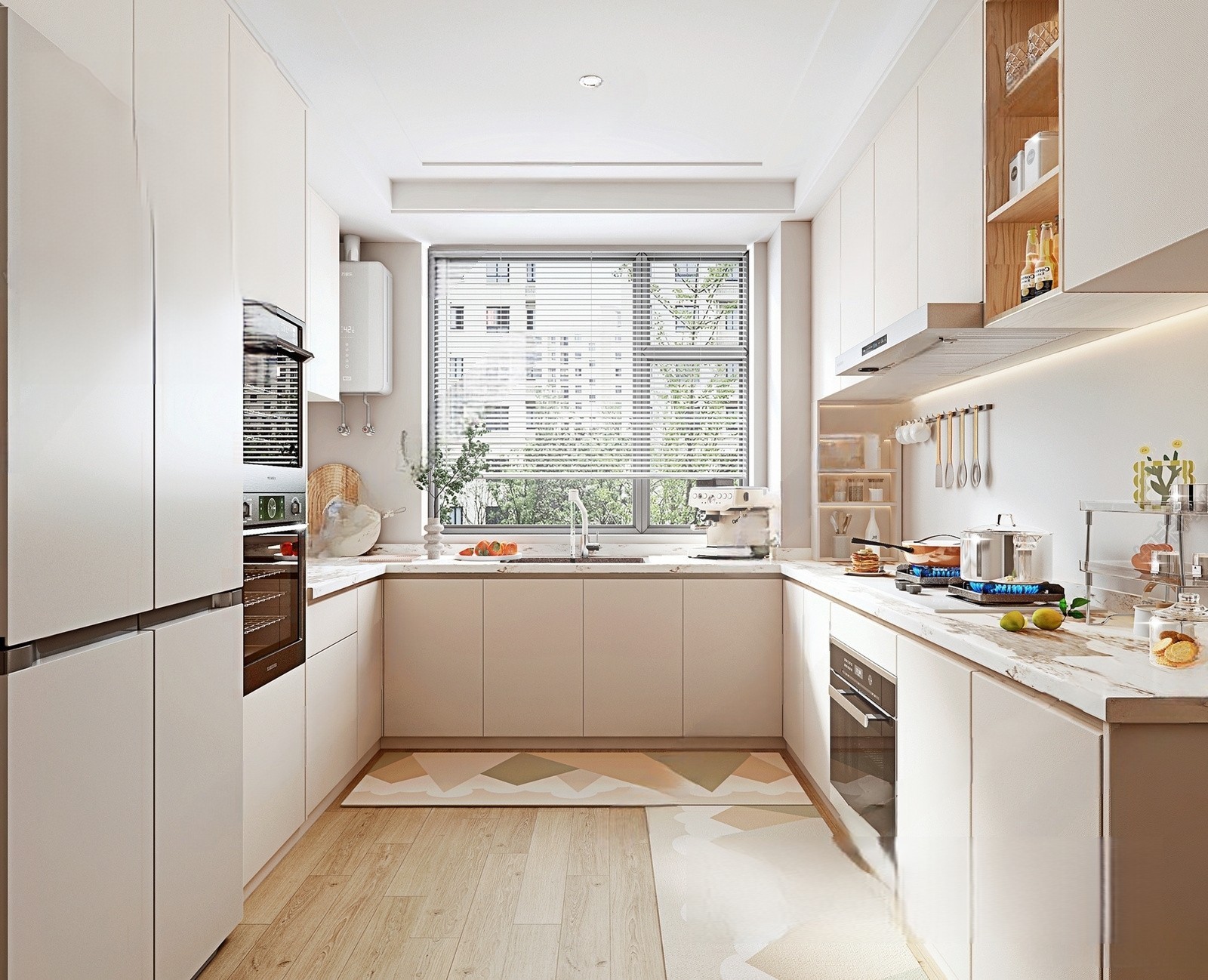 Modern White Kitchen Interior 3d Model