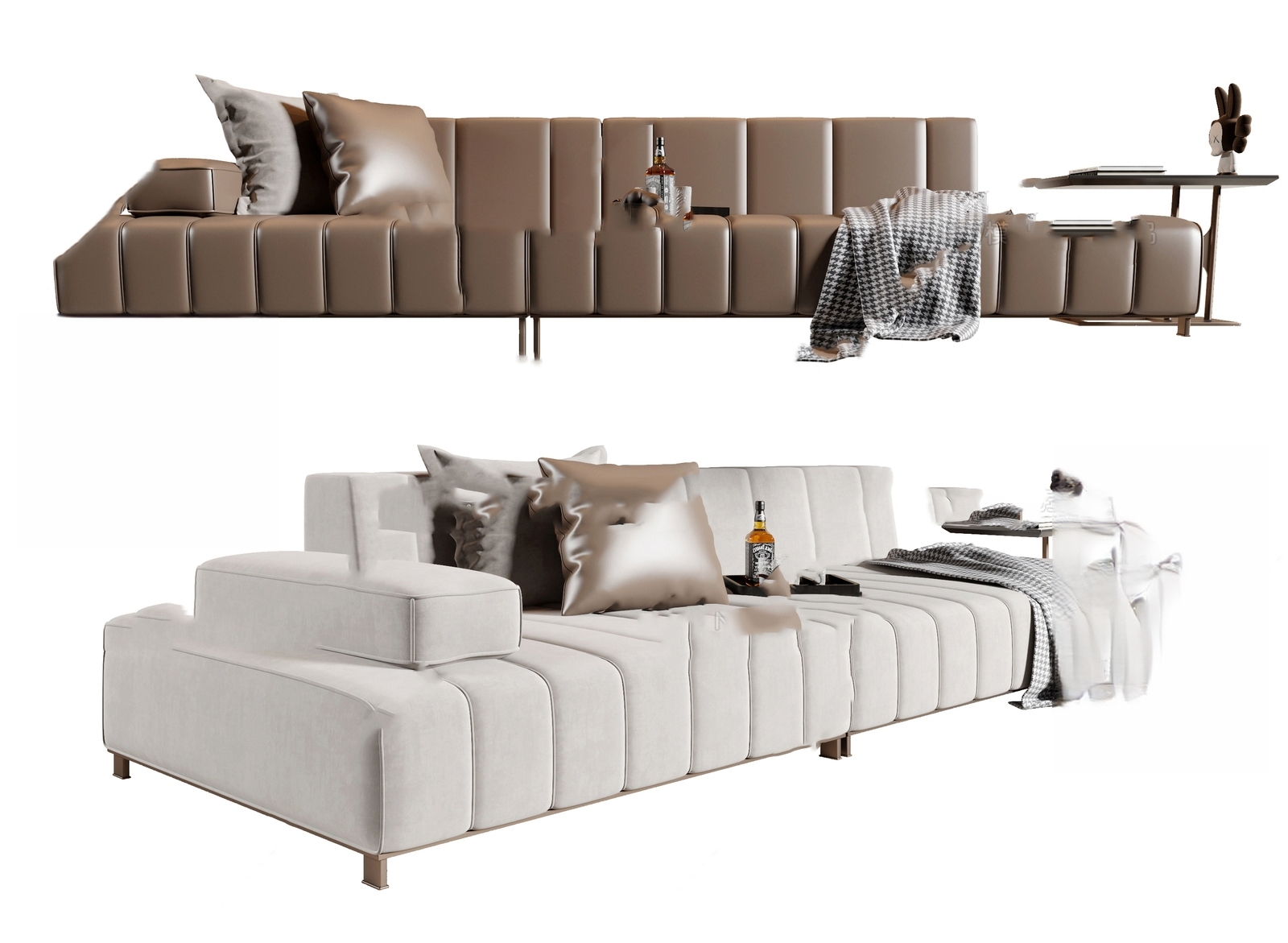 Modular Channel Tufted Sofa 3d Model pro