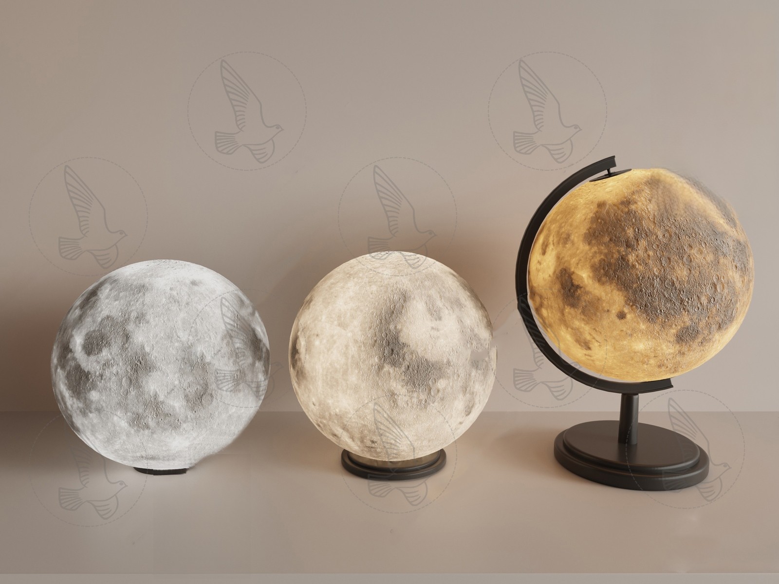 Moon Sphere Table Lamp 3d Model