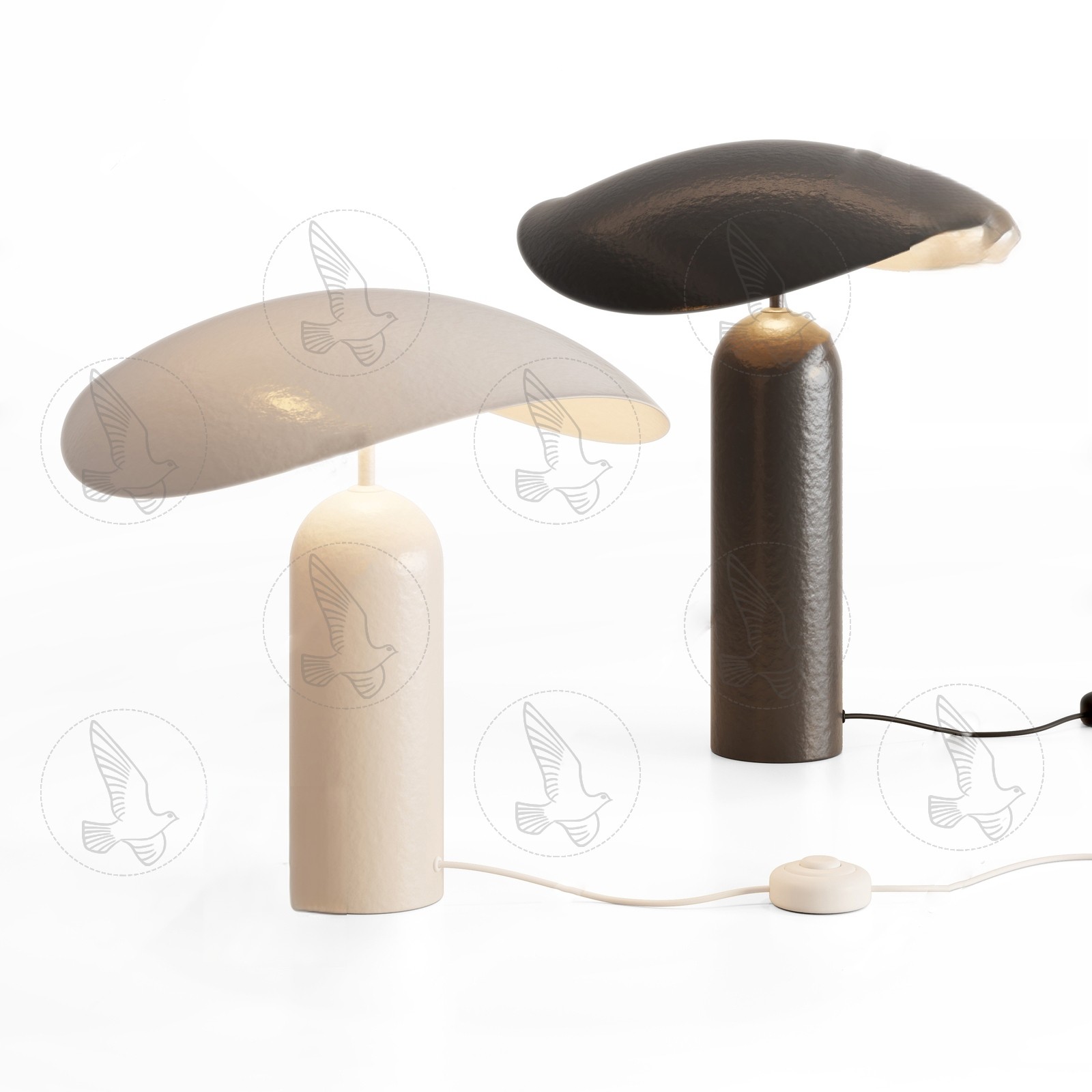 Organic Curved Table Lamp 3d Model