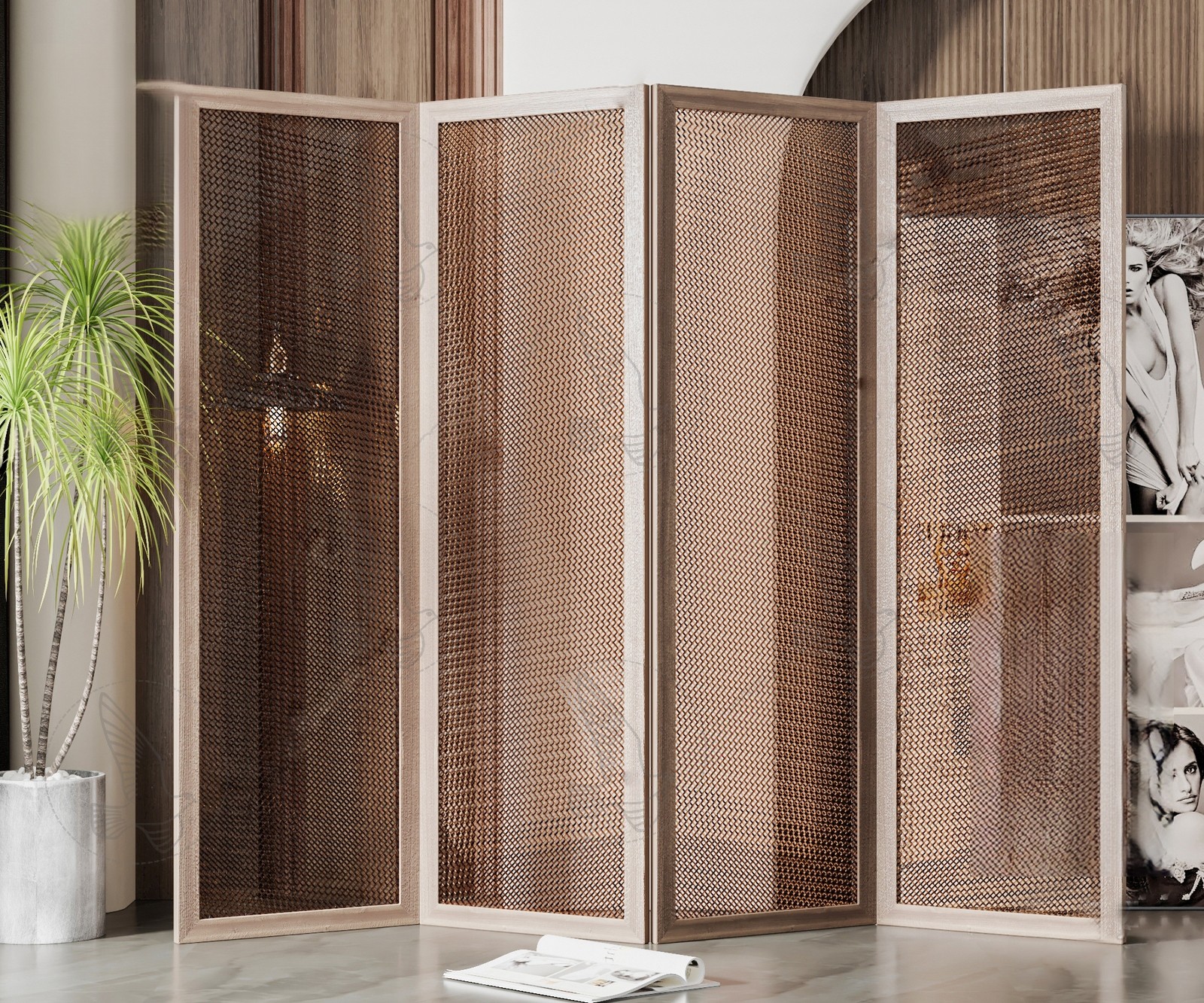 Rattan Folding Screen 3d Model