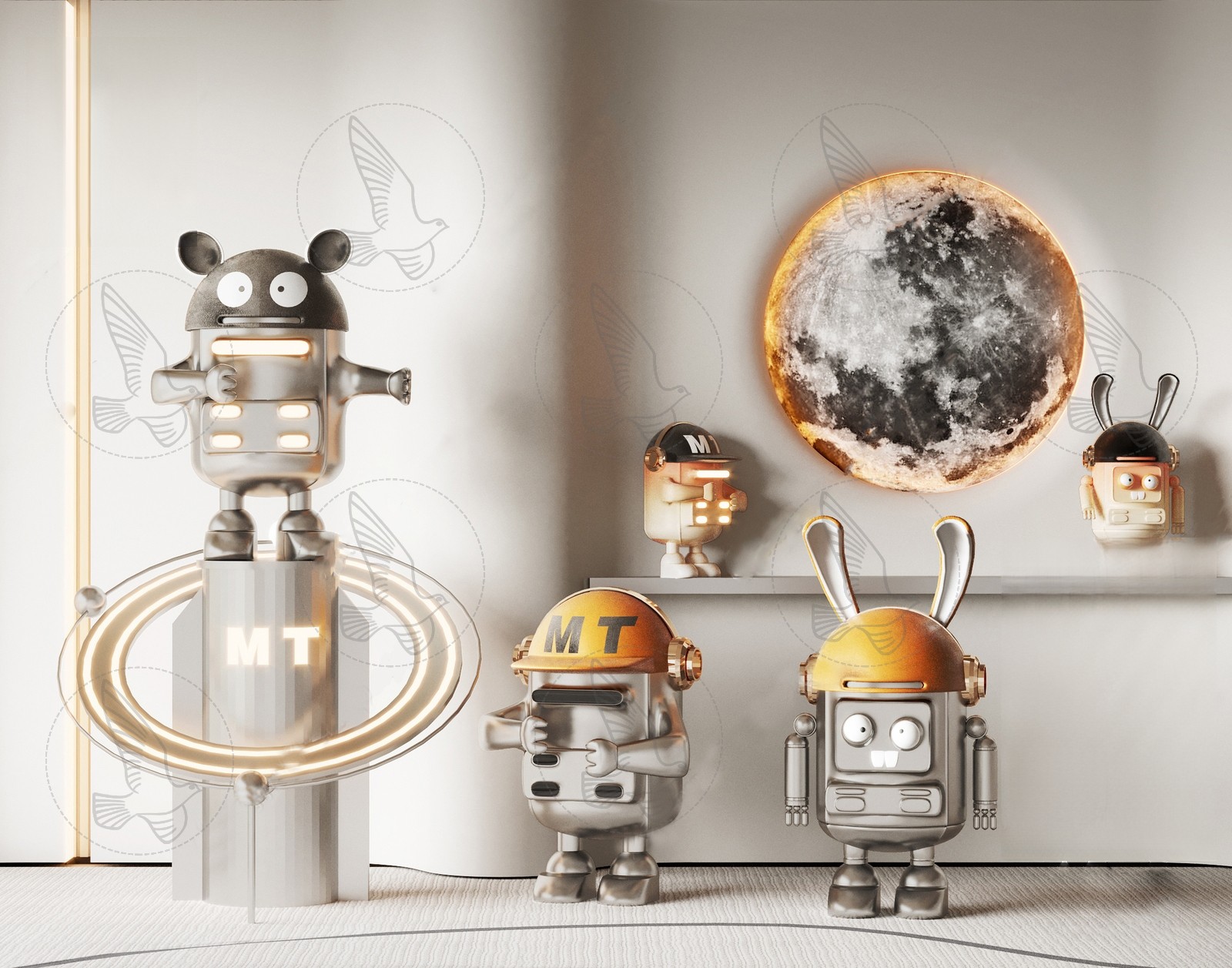 Robot Decorative Sculpture 3d Model