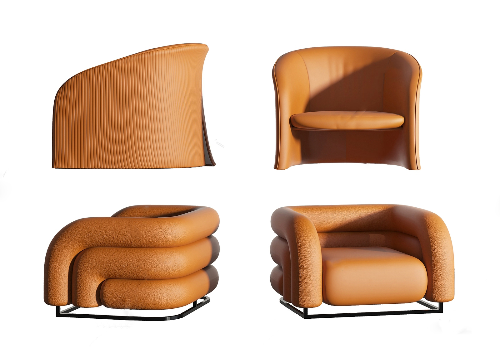 Sculptural Lounge Armchair 3d Model