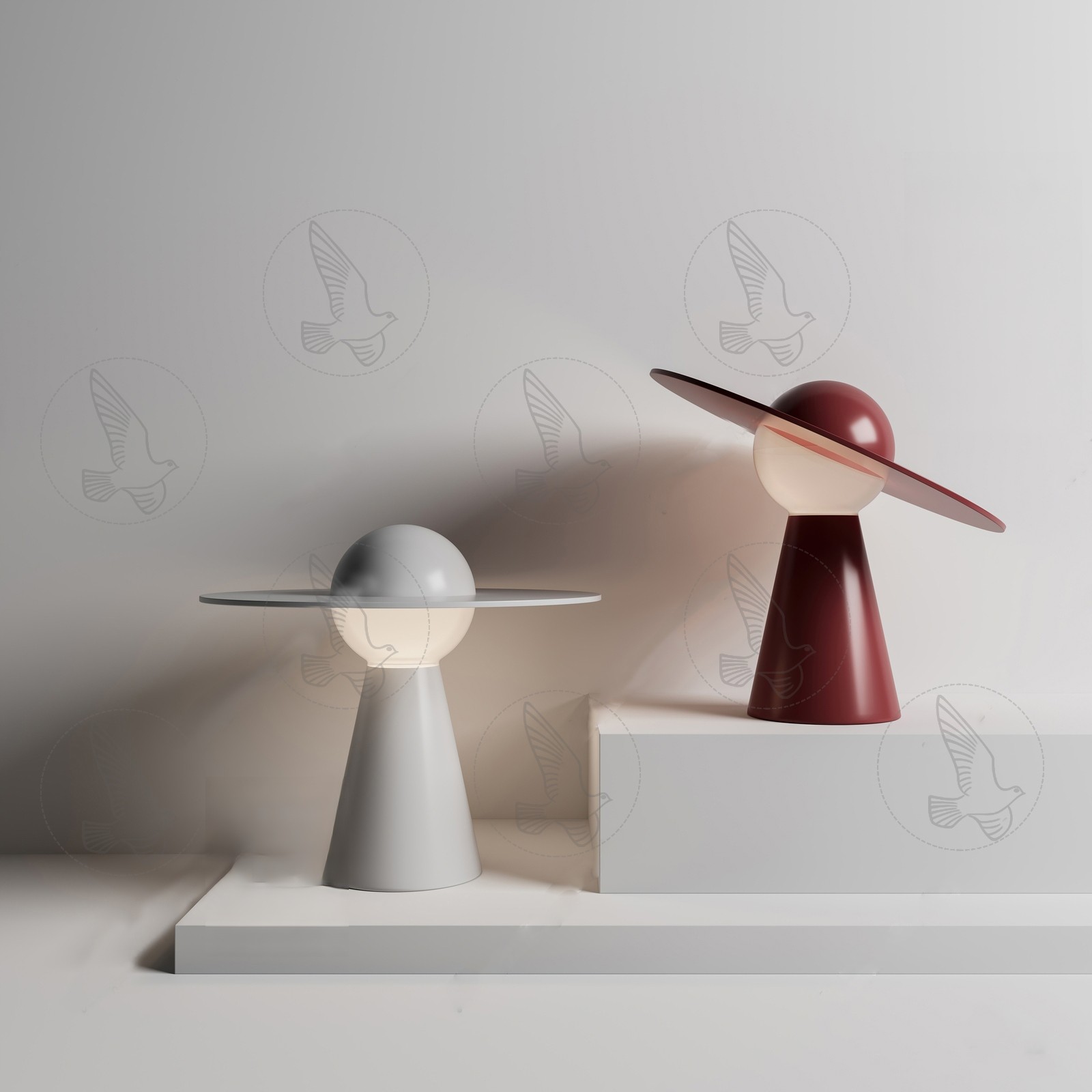 Spherical Disc Table Lamp 3d Model