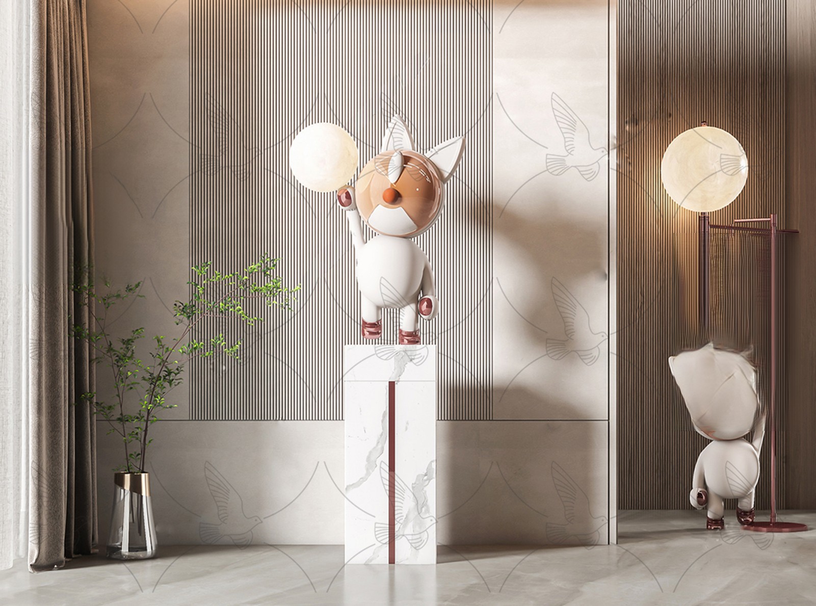 Stylized Cat Figurine 3d Model