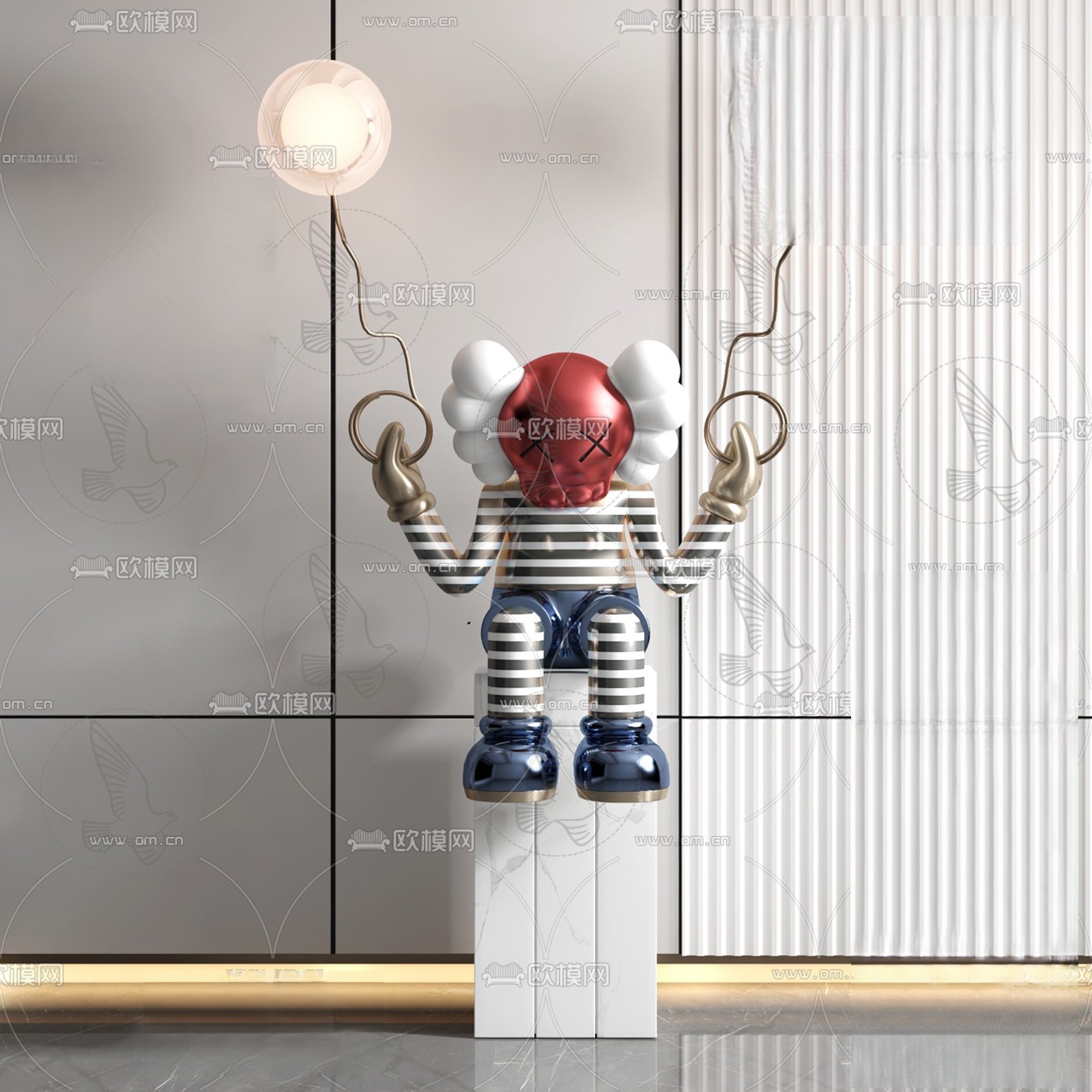 Stylized Clown Sculpture 3d Model