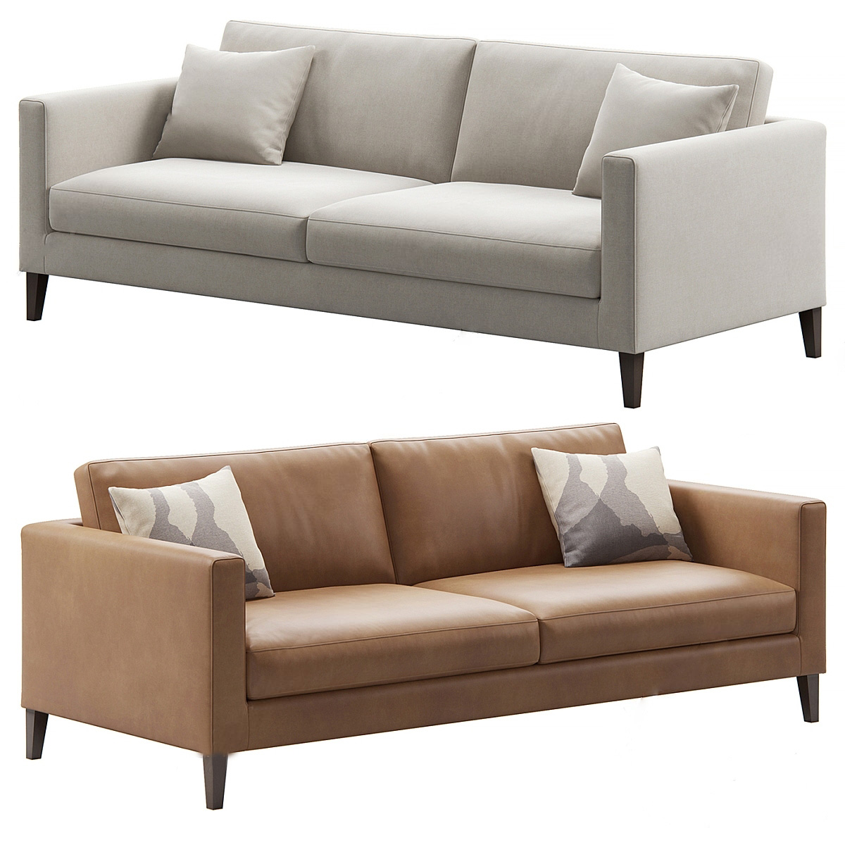 Upholstered Two Seat Sofa 3d Model pro