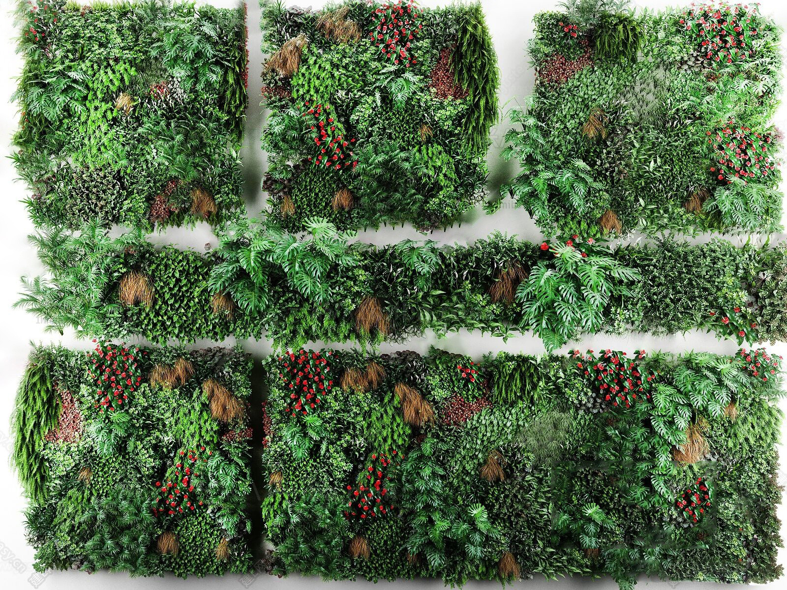 Vertical Garden Wall Panels 3d Model