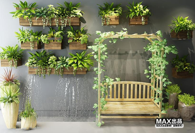 Vertical Garden Wall Plants 3d Model Free