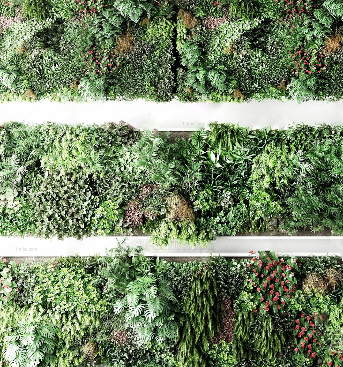 Vertical Green Wall 3d Model